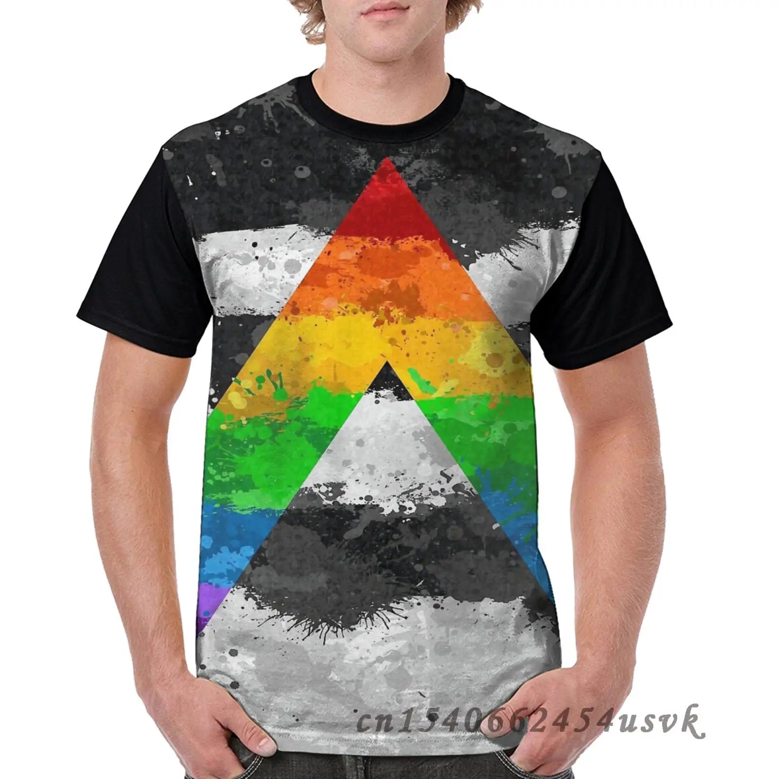 Funny Graphic Print Tshirt Men Tops Tees Lgbt Ally Paint Splatter Flag Women T-Shirt Short Child Sleeve Casual Tshirts | Мужская одежда