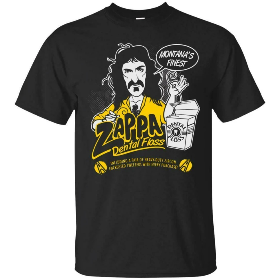 Montana'S Finest Frank Zappa зубная нить забавная черная футболка для фанатов S-6Xl полная