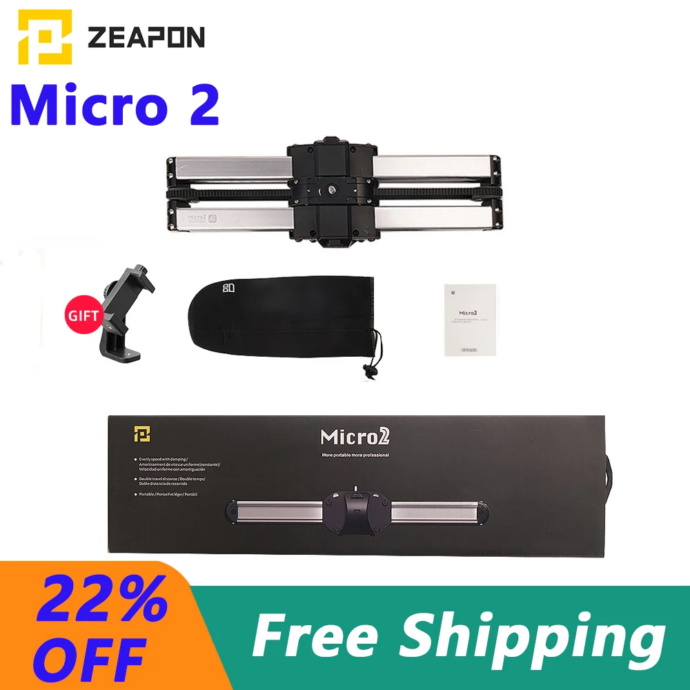 Рельсовый слайдер для камеры Zeapon Micro 2 из алюминиевого сплава легкий портативный