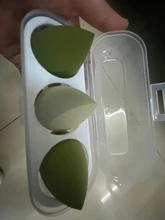 Juego de esponjas de maquillaje, esponjilla de látex saludable, suave, en húmedo y seco, herramientas de maquillaje cónicas, caja de plástico exquisita, 3 /4 Uds.