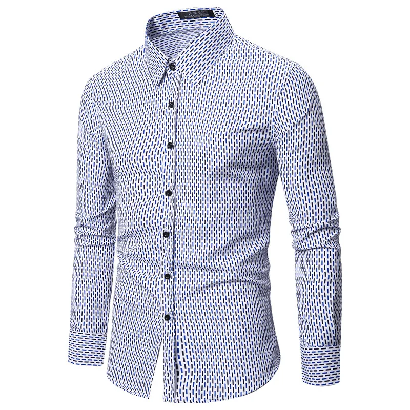 Разборчивая Повседневная официальная Мужская рубашка с длинным рукавом, деловая тонкая офисная рубашка, мужская хлопковая белая рубашка - Цвет: light blue
