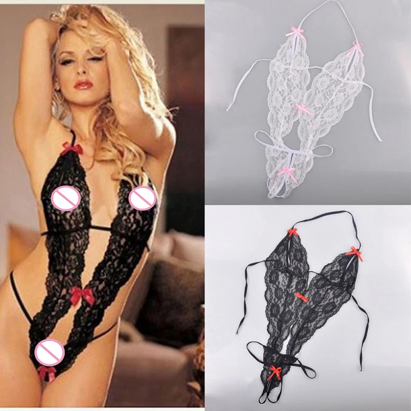 Erotic Lingerie Sexy Costumes Lace Siamese Perspective Three-Point Underwear G-string Sexy Lingerie Adult Products H024-1