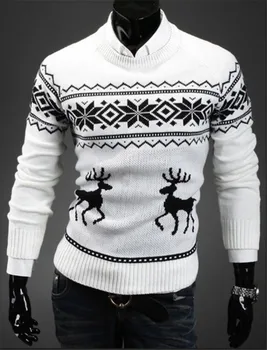 

2019 fashion men's autumn and winter men's rabbit hair o-neck sweater knitwear men's autumn and winter rabbit hair knitwear