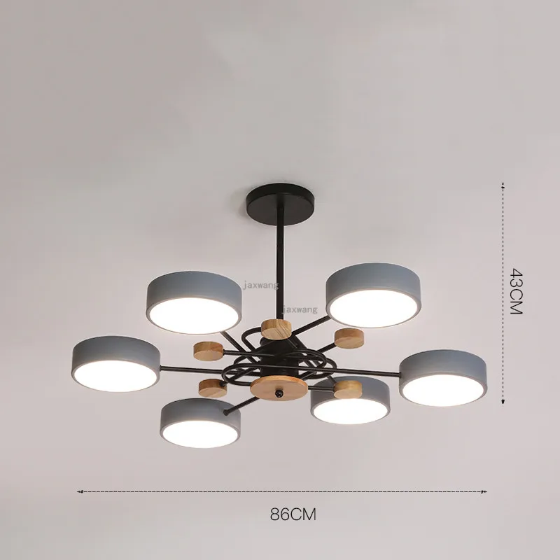 Современный светодиодный потолочный светильник Гостиная Спальня из цельного дерева домашний Декор Светильник ing светильник светильники Обеденная личность подвесной светильник - Цвет корпуса: B Grey 6 Head