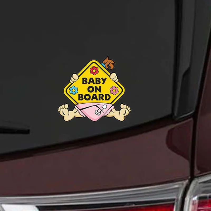 

11CM*10.1 CM Car Sticker Girl BABY ON BOARD Warning Mark Car Styling Reflective Decal 203D