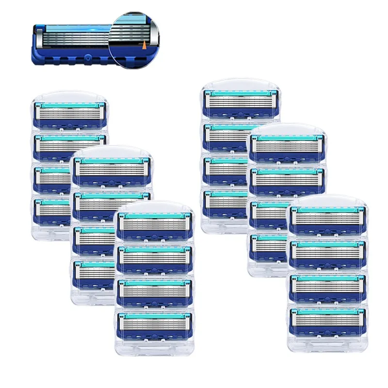 

24pcs/lot Men Shaver Razor Blades Machine for Shaving Blade Layers Stainless Steel Straight Razor for Gillet te Fusion 5