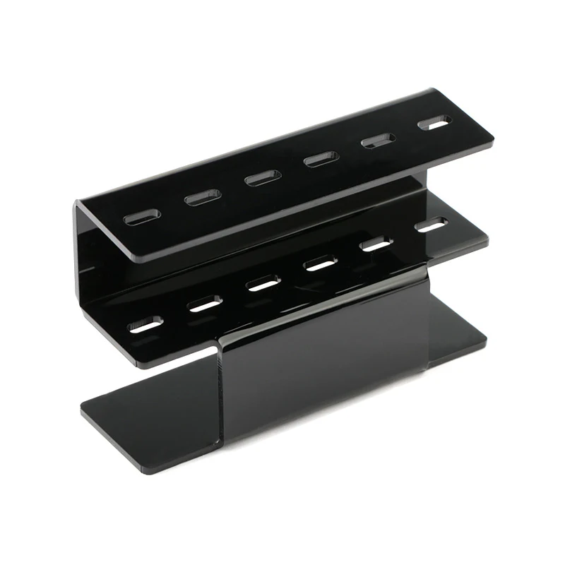 1 Set Acrylic Eyelash Tweezer Storage Holder 6Pcs Durable Convenient Tweezers Stand Shelf Holder Eyelashes extension Makeup Tool - Color: Black