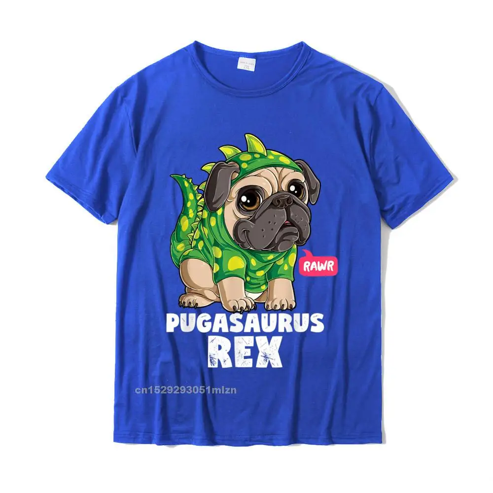 Printed On Birthday Round Collar Top T-shirts Lovers Day T Shirt Short Sleeve for Men Latest All Cotton 3D Printed Tshirts Pug Shirt Pugasaurus Rex Dinosaur Lovers Funny Dog Costume T-Shirt__4508 blue
