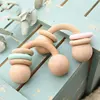 1PC Baby Rattle Toys Half Ring Beech Toys Silicone Rings Rodent Musical Chew Play Gym Montessori Stroller For Children Products 1