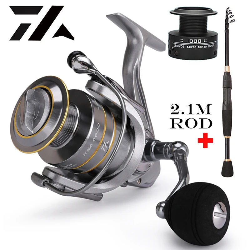 New 2.1m Fishing Rod And Fishing Reel Double Spool 5.5:1 High