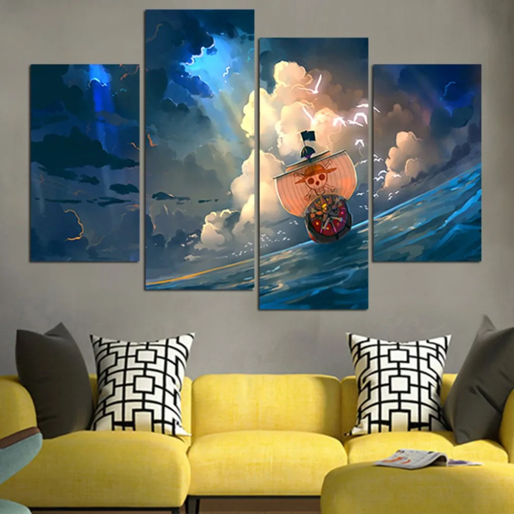 5-Pieces-printed-painting-One-Piece-Thousand-Sunny-Wall-Art-Canvas-Unique-Gift-Picture(1)