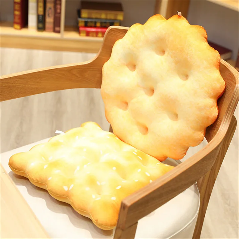 Funny Simulation Cookies Plush Pillow Lifelike Real Lift Shallot Biscuit Rest Cushion Dolls Sitting Mat Creative Home Sofa Decor  (3)