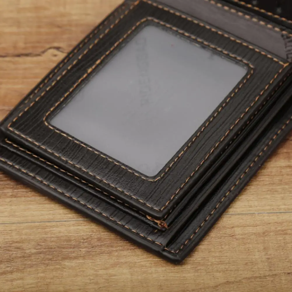 Wallet Fashion Mens ID Card r Wallet Zip Purse Bag Clutch Leather Small Mini Ultra-thin Wallt