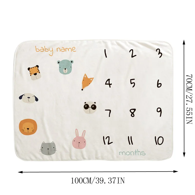 Baby Blanket Soft Flannel Photography Baby Monthly Blanket Milestone Photo Newborn Children Cartoon Sleeping Cloth Bath Crawling bed in a bag Bedding