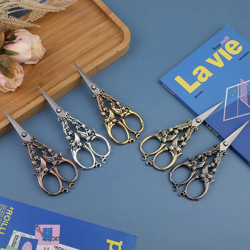 SHWAKK Durable Stainless Steel Tailor Scissors Sewing Scissors Craft Scissors Retro Tailor Scissor Sewing Small Embroidery Craft CrossStitch Scissors DIY Home Tools