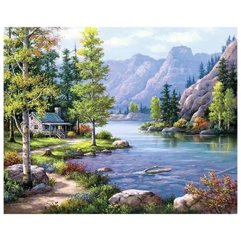 

5D DIY Diamond Painting Landscape Scenery Full Square Diamond Mosaic Embroidery Rhinestones Mountains and Rivers Decor