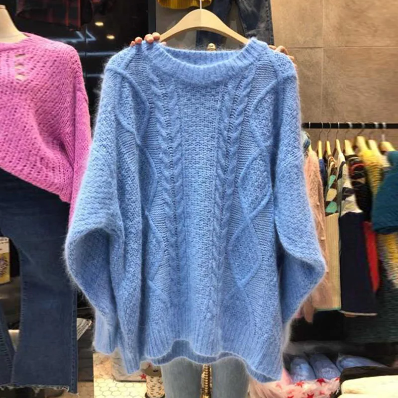 

2019 Autumn Sweater New Women's Solid Color Crewneck Twist Knitted Turtleneck Knitted Women Sweater