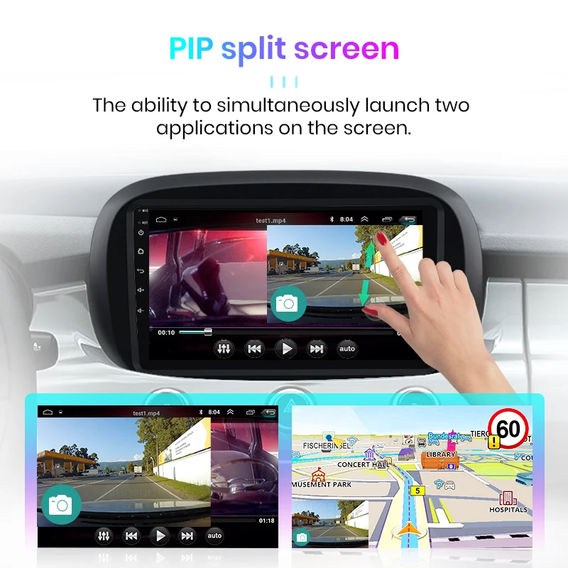 Junsun V1 Android 10.0 DSP CarPlay Car Radio Multimedia Video Player Auto Stereo GPS For Fiat 500X 2014 - 2020 2 din dvd