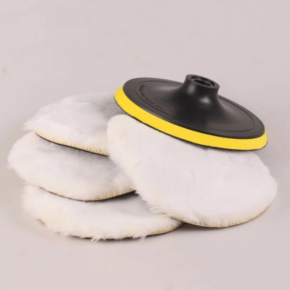 Polidor de lã de Polimento Ferramentas de Limpeza Branco Acessórios 8500 Rpm 4 Polidor de lã de polimento branco 8500