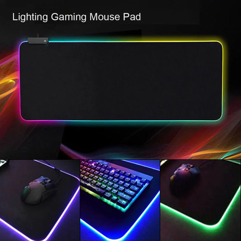 Large RGB Colorful LED Lighting Gaming Mouse Pad Mat 800*300mm for PC Laptop UK 