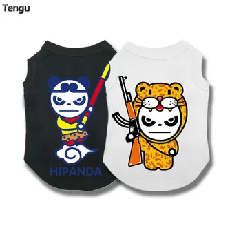 

Pet trend fashion panda clothes cat and dog clothes spring and summer vests can be customized logo suitable for small and medium