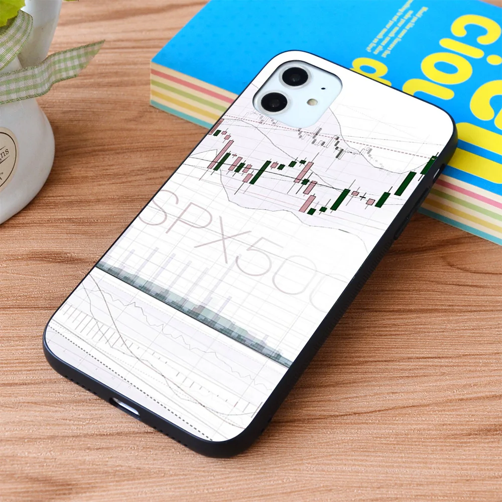 Чехол из мягкого ТПУ для iPhone с изображением стоковых графиков торговли и