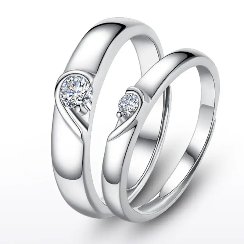 Love Rings for Women Men Couples Valentines Day Promise Engagement Wedding Stainless Steel Band Size 