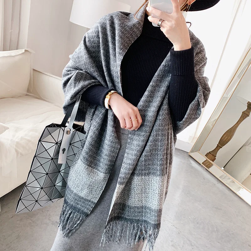 

Autumn and winter new color matching sheep like scarf for women with thick thorn hair tassel cold resistant warm shawl
