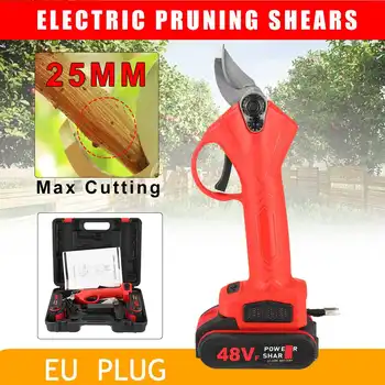 Buy 48V Wireless Electric Scissors Pruning Shears Rechargeable Tree Garden Tool Branches Pruning Tools With 2 Li-ion Battery