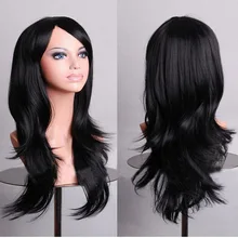 AIYEE 26 дюймов синтетический парик с воздушным взрывом черный цвет блонд синий красный косплей парик Высокая температура волокна волос парик