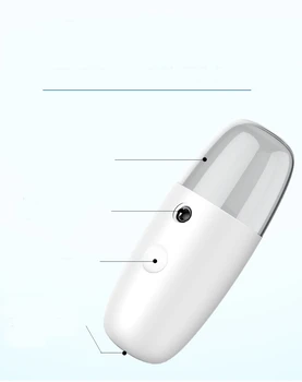 

30ml USB Rechargable Humidifier Air Diffuser Handheld Water Ultrasonic Nano Essential Car Oil Steamed Face With Light For Home