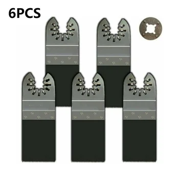 

6Pc 1-3/8inch Bimetal Swing Multi-tool Saw Blade Set 5*oscillating Saw Blade+1*parts For Nails Embedded Wood Fiberglass Pipe