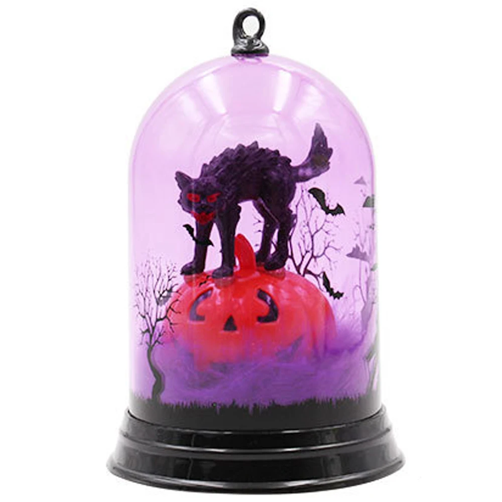 Romantic Pumpkin Light Halloween Bat Spider Witch Lamp Hanging Lantern LED Party Home Decor Pumpkin Lamp Ambient Lighting - Emitting Color: purple castle light