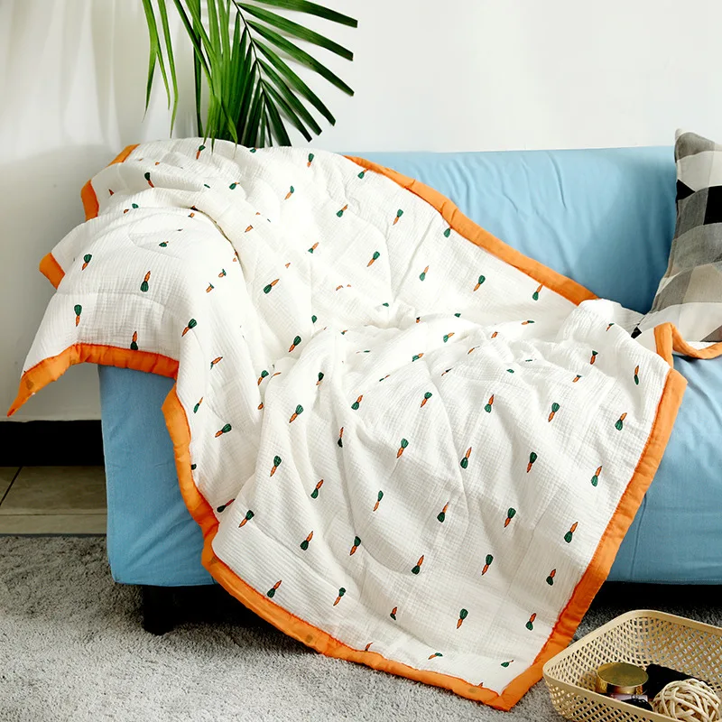 Детское летнее стеганое одеяло с героями мультфильмов, Детское покрывало для сна в японском стиле, хлопковое дышащее одеяло