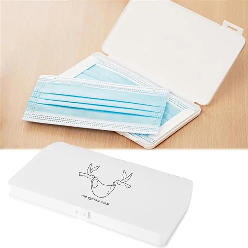 Portable Mask Case Disposable Face Mask Box Buckle Design Mask Storage Box Face Cover Masks Container Plastic Case Organizer