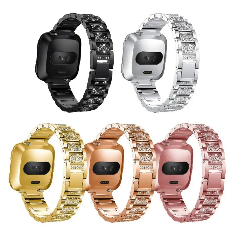 Ремешок из нержавеющей стали для Fitbit Versa браслет без винтов Замена Металлических Браслетов для Fitbit Versa Lite
