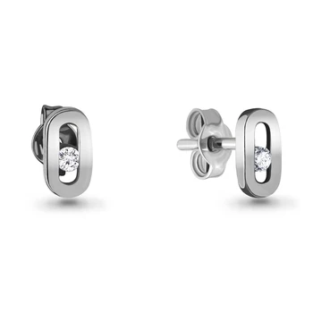 

AQUAMARINE stud with cubic swarovski, Silver 925