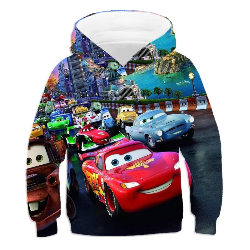 Детская одежда 3d мультфильм Pixar автомобиль Молния Маккуин толстовки с длинным