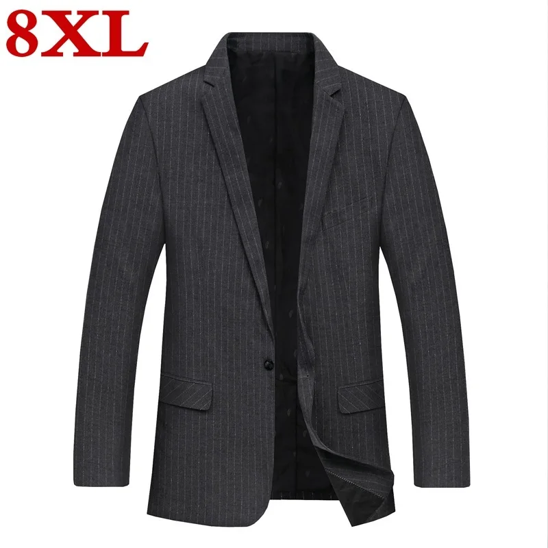 

big Plus size 8XL 7XL 6XL New casual suit for men high quality spring and autumn suit jacket men jackets and stripe blazers