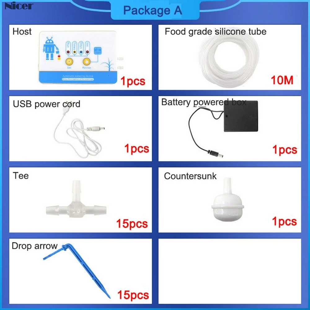 Automatic Watering Device Drip Irrigation Timing System Garden Water-Saving Smart USB / Solar Irrigation System Battery Powered