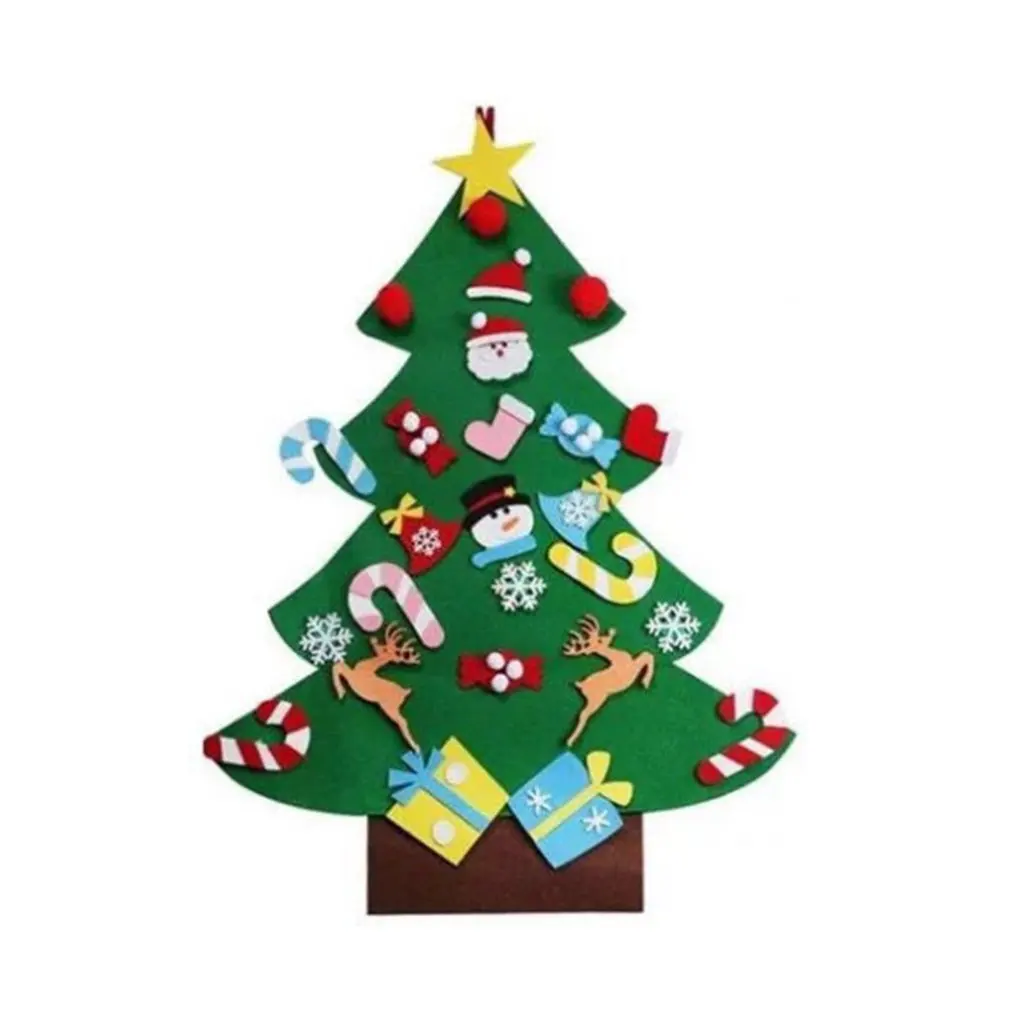 Diy Felt Christmas Tree New Year Gifts Kids Toys Artificial Tree Wall Hanging Ornaments Christmas Decoration For Home