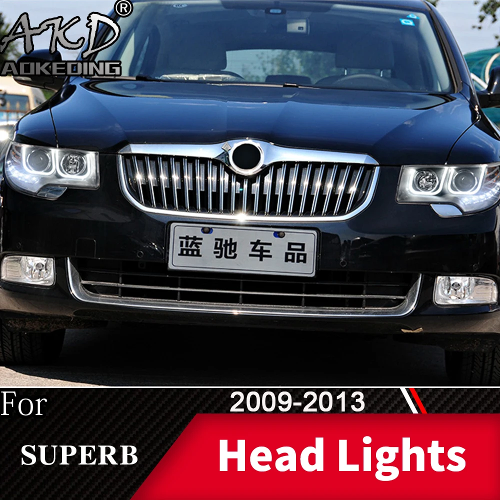 Головной светильник s для автомобиля Skoda Superb 2009-2013 Superb DRL Дневной ходовой светильник светодиодный Биксеноновая лампа противотуманный светильник s тюнинговый аксессуар