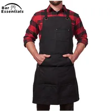 בד סינר עבודה עם כלי כיסים שחור עבור הברמן, קעקוע, ריסטה, הברמן, בייקר, שרת סינר(China)