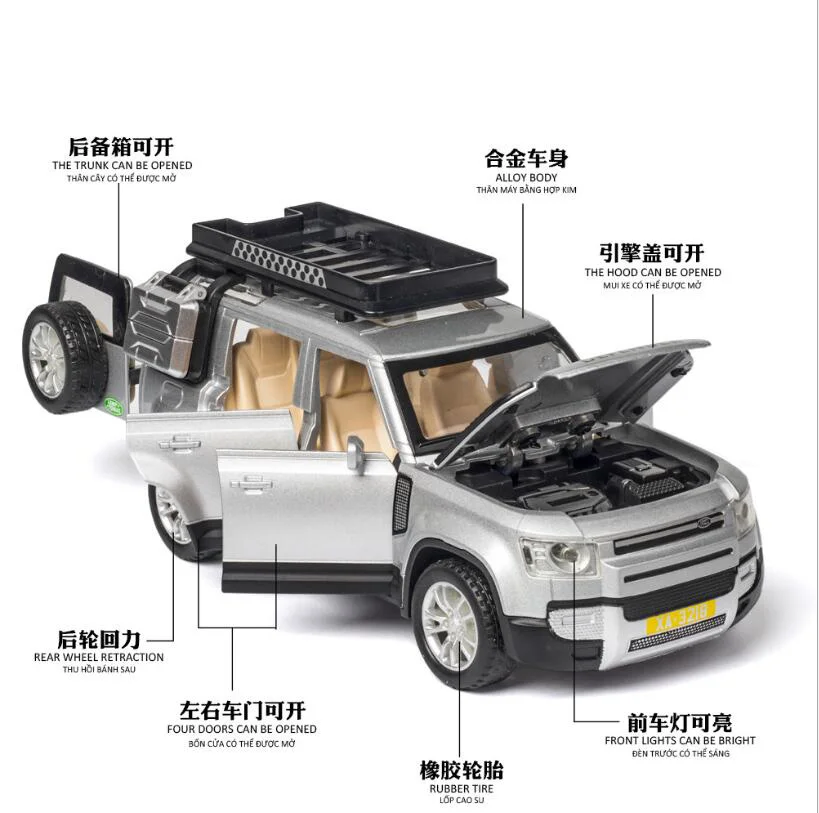 Car Model 2020DEFENDE Off-Road Vehicle Alloy Car Model Sound And Light Pull Back Toy Boy Gifts Child Toy Car Collection Model