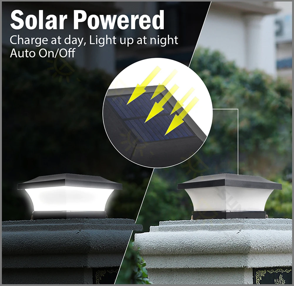T-SUNRISE 1pc/2pc/4pcs Solar Light Fence Light IP65 Outdoor Solar Lamp For Garden Decoration Gate Courtyard Cottage Solar Lamp