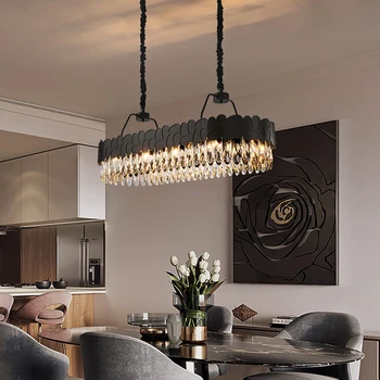 

Postmodern Living Room Crystal Pendant Light Luxury Creative Nordic Simple Hanging Lamp Bedroom Dining Room Crystal Pendant Lamp