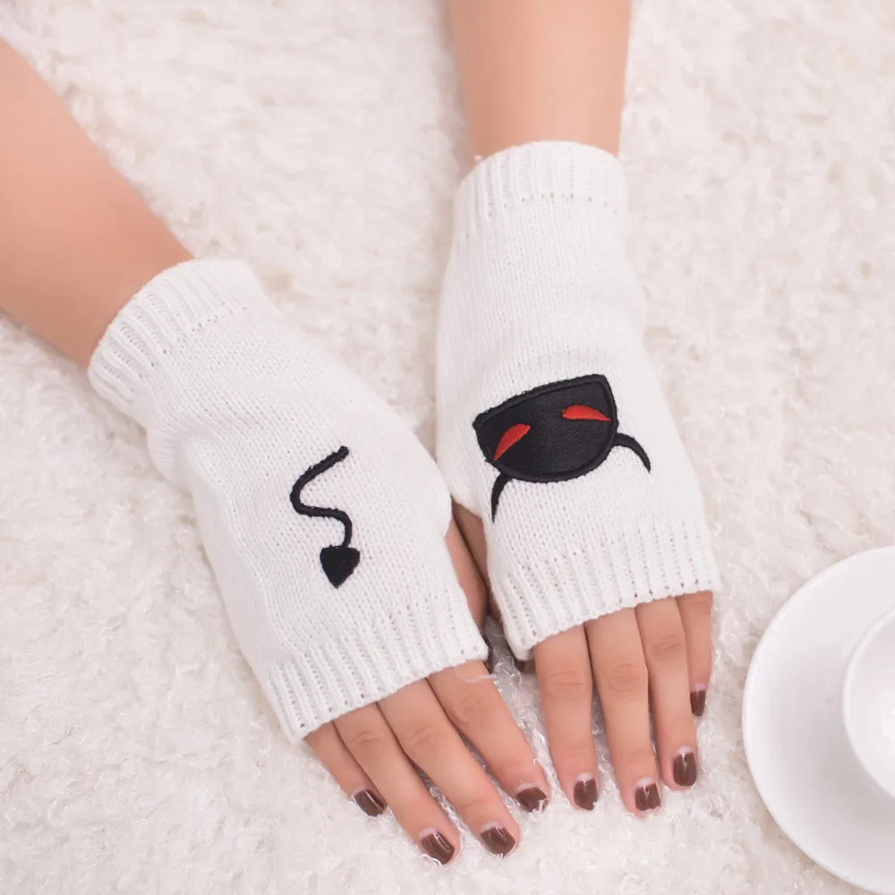

Women Girl cute Fingerless Gloves Stretch Knit Mittens Arm Fingerless Warm Winter Gloves Soft Warm Mitten guantes handschoenen