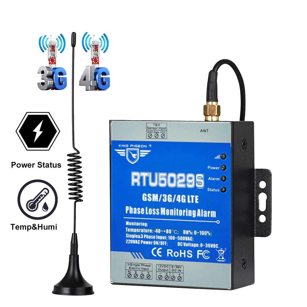 GSM 3g 4G LTE 3 фазы потери мониторинга сигнализации отключения питания статус значение мониторинга Modbus TCP RTU5029S-A