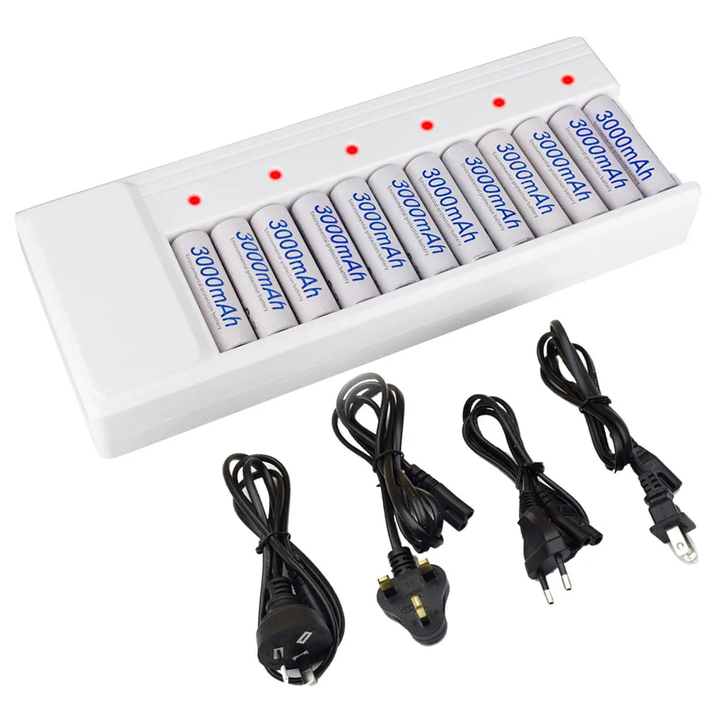 

12 Slots Smart Battery Charger for 1.2V AA/AAA Ni-MH Ni-Cd Rechargeable Battery 9V Ni-MH Ni-Cd Li-ion Battery #G3