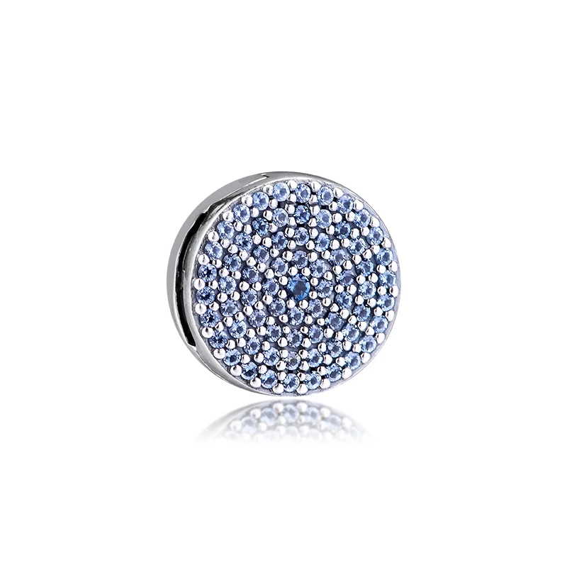 Ckk Argento Sterling 925 Adatto Braccialetti Di Pandora Reflexions Blu Scintillante Clip Originale In Argento Sterling Che Fanno